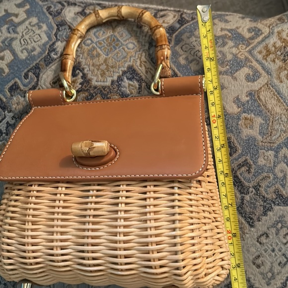J. McLaughlin Bags J Mclaughlin Wicker Bag With Bamboo Top Handle Poshmark